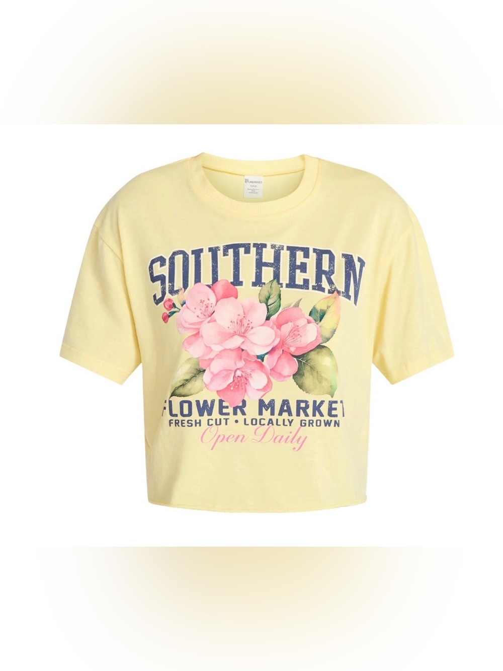 (246)Southern Flower Market Girls' Yellow Graphic Tee